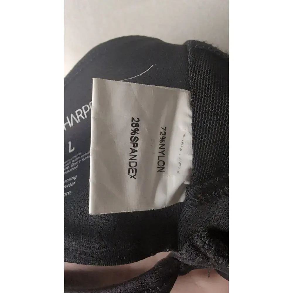 Cleo Harper Sports Bra Large Black Strappy Longline Athleisure - Picture 7 of 8